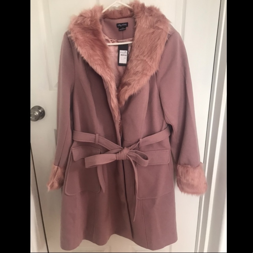 City Chic Make Me Blush Coat